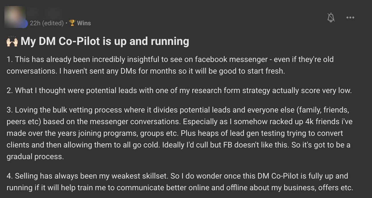 A founding member's post about setting up DM Copilot on his first day